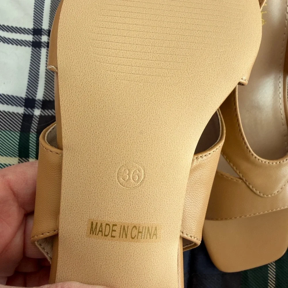 Chic Tan Slingback Heels - size 6 / never worn